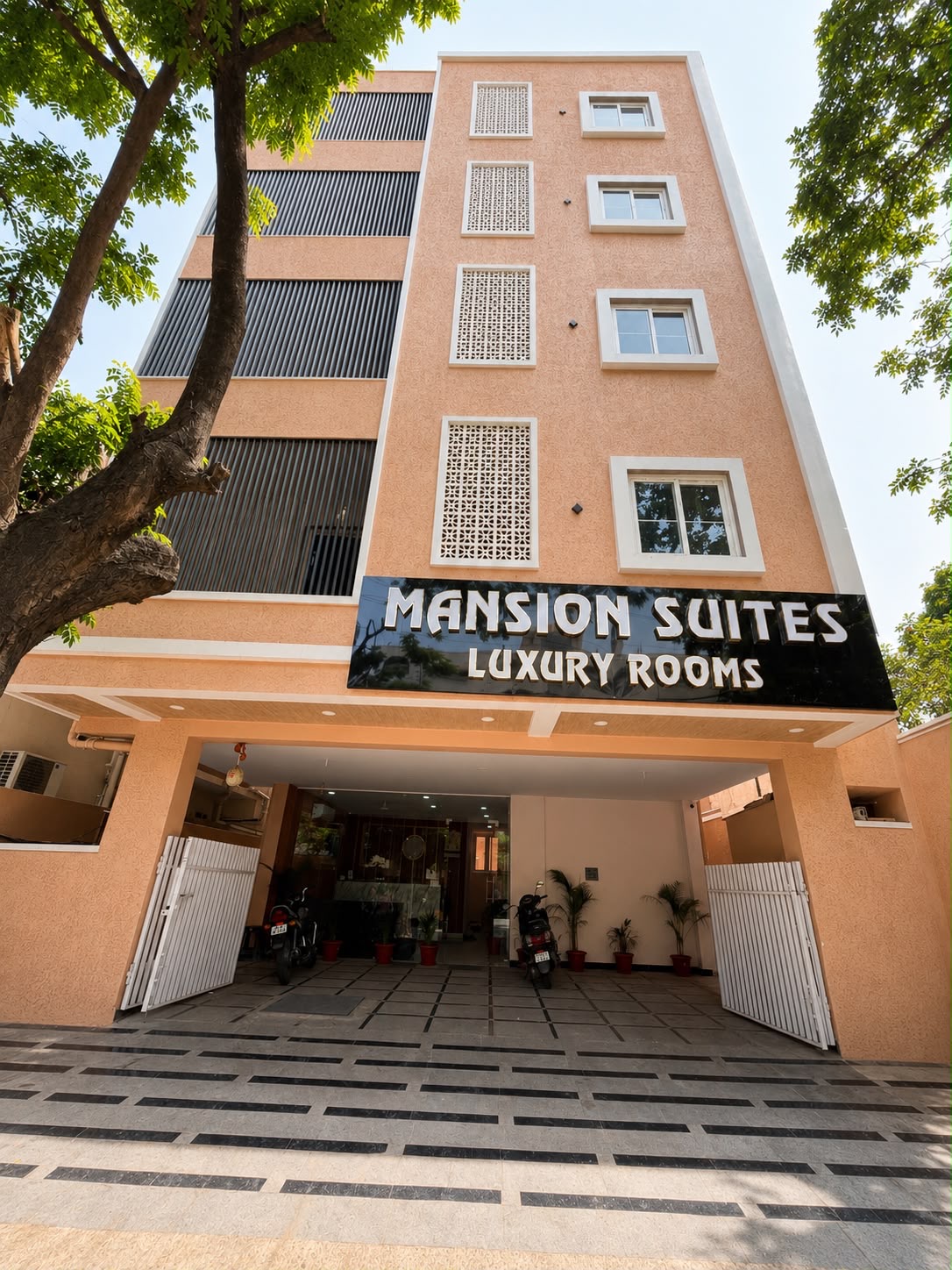 Mansion Suites building exterior in Ameerpet, Hyderabad